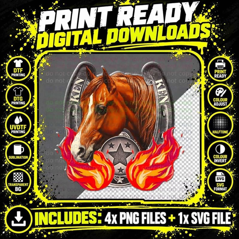 Ken's Patriarchy Horse T-Shirt Png SVG Digital Bundle