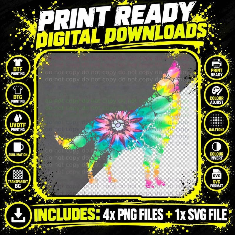 Kids Polka Dot Day Wolf Lovers Dot Day Celebration Png SVG Digital Bundle