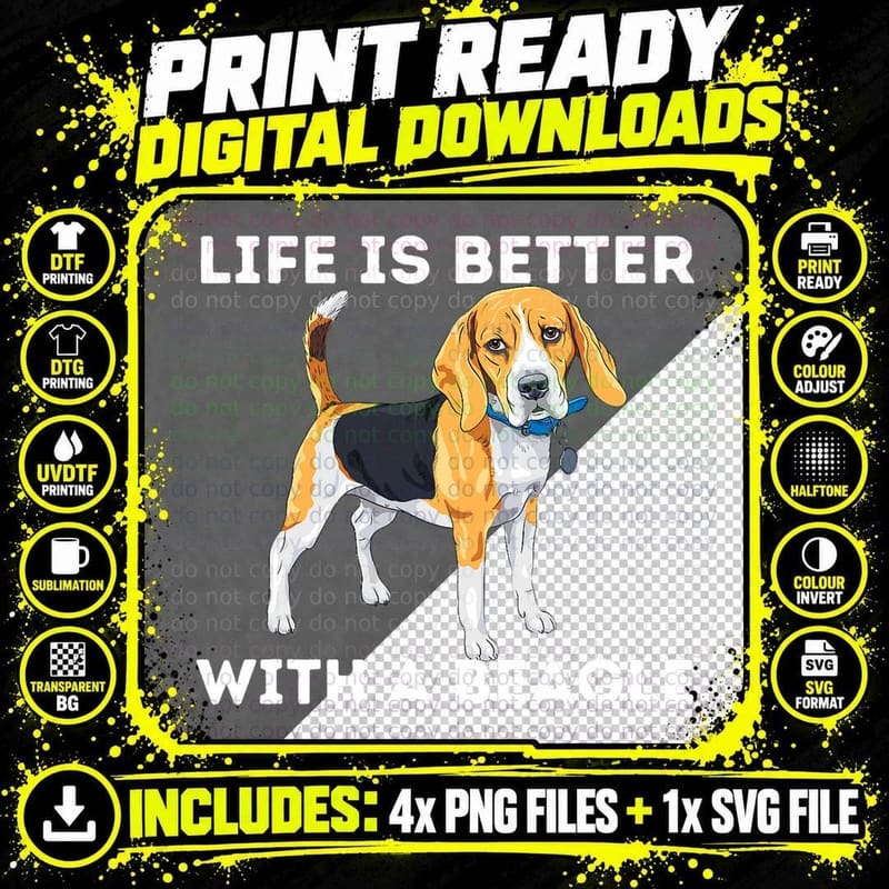 Life Is So Much Better With a Beagle - Beagle Dog Lover Png SVG Digital Bundle