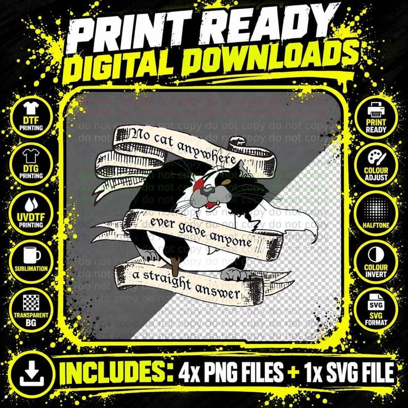 Pirate Cat the Last Unicorn T-Shirt Png SVG Digital Bundle