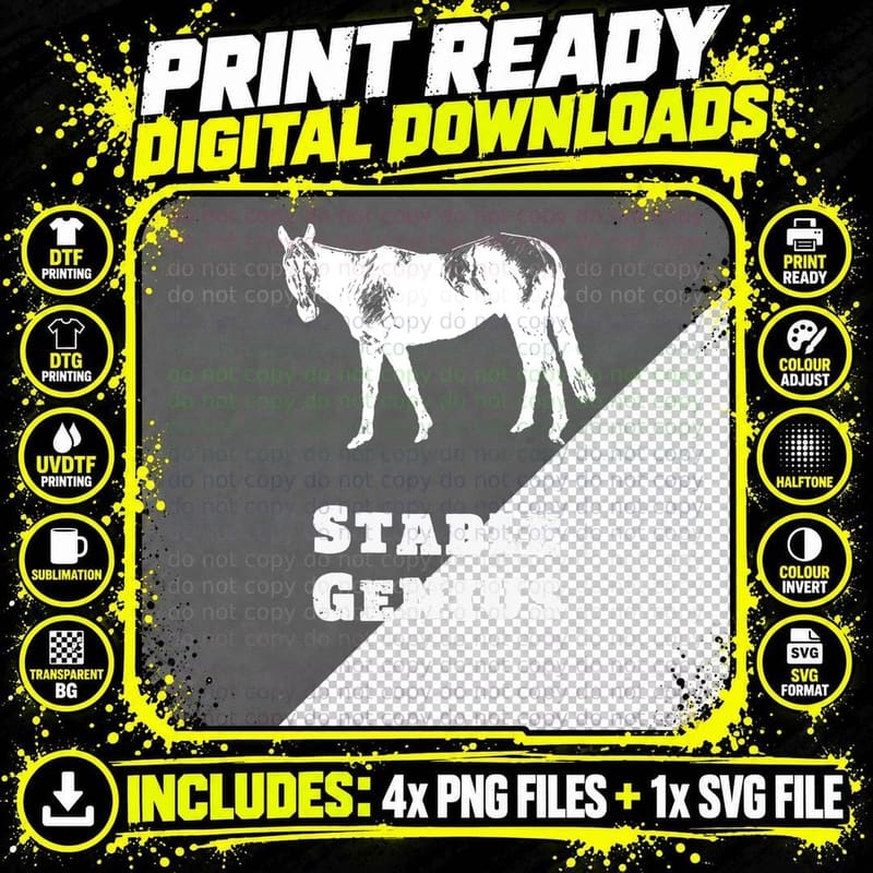 Stable Genius with Horse Satirical Funny Amusing T Png SVG Digital Bundle
