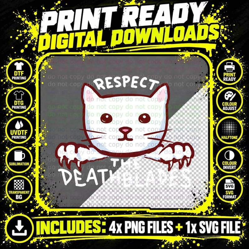 Strange Planet Special Product Respect THE DEATH Blades Png SVG Digital Bundle