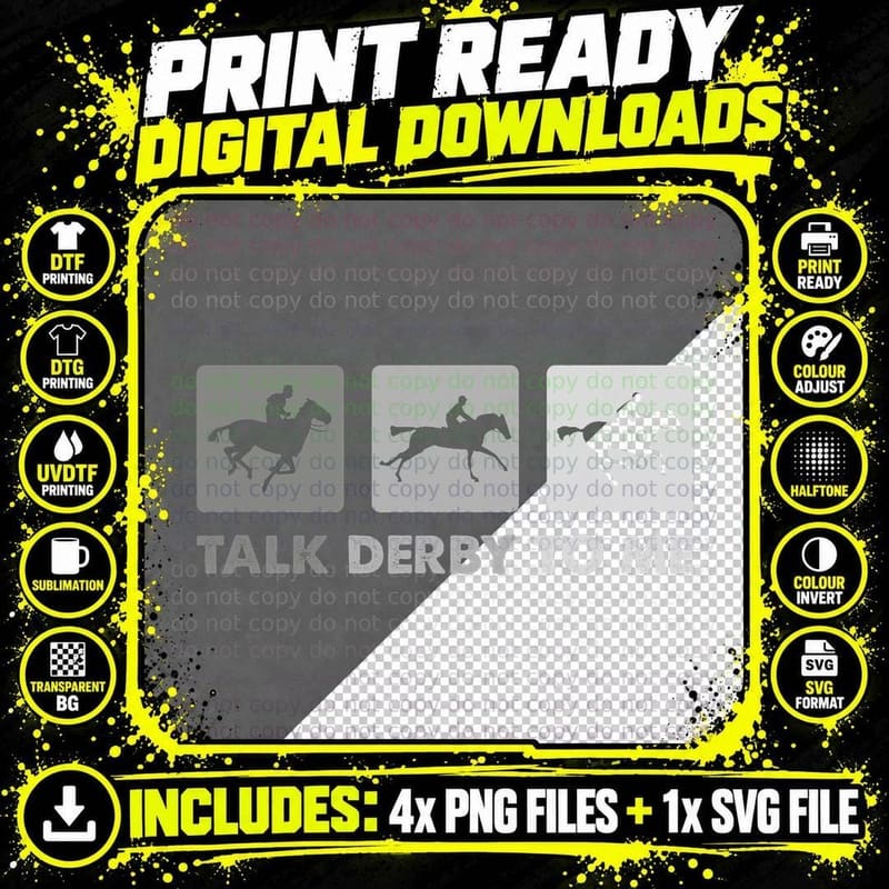 Talk Derby to Me - Horse Racing T-Shirt Png SVG Digital Bundle