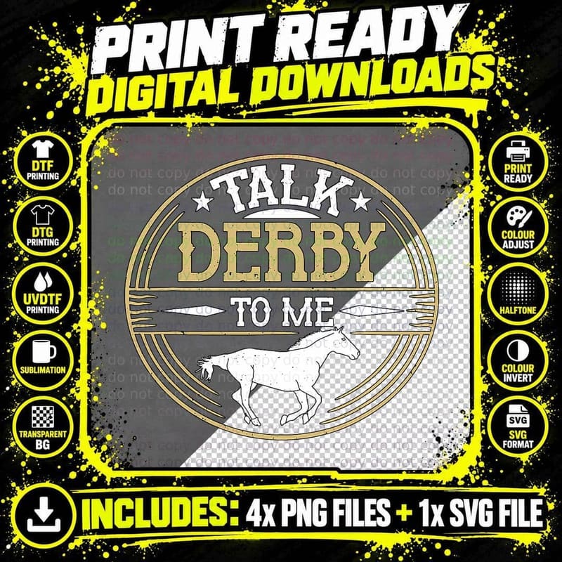 Talk Derby to Me American Quarter Horse Derby Horse Png SVG Digital Bundle