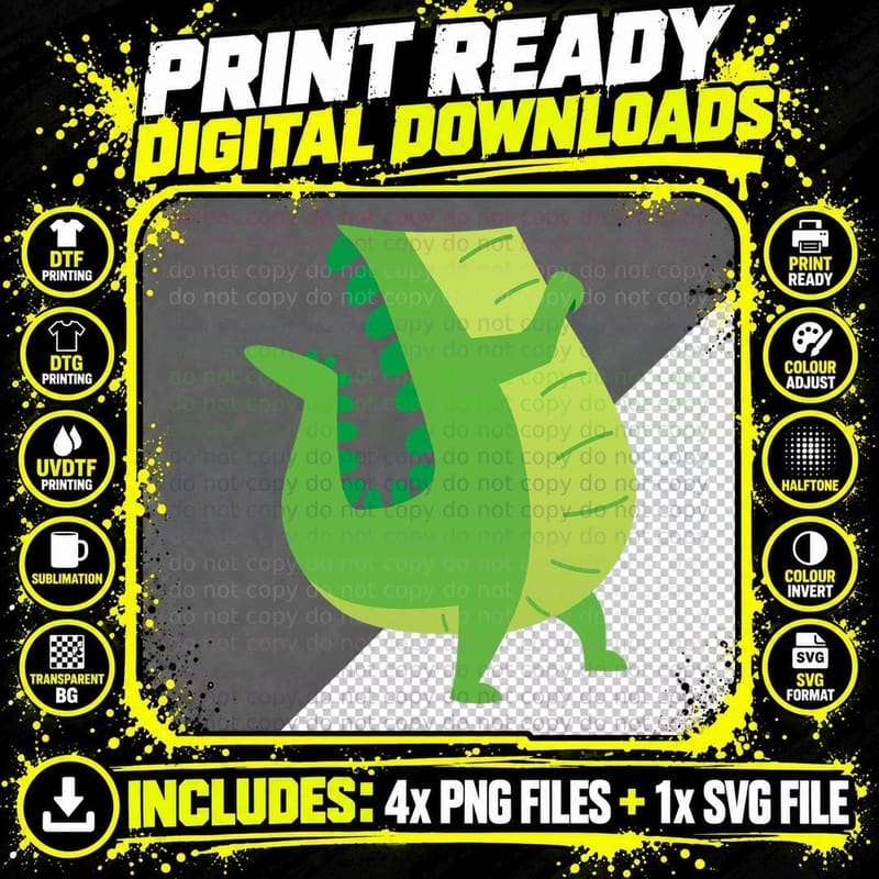 Alligator Costume - Gator Crocodile Zoo Animal Lover Png SVG Digital Bundle