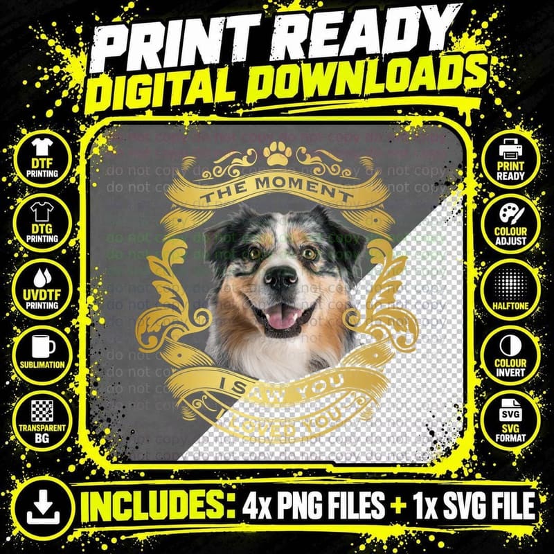 Australian Shepherd T-Shirt, Pet Lovers Style Png SVG Digital Bundle