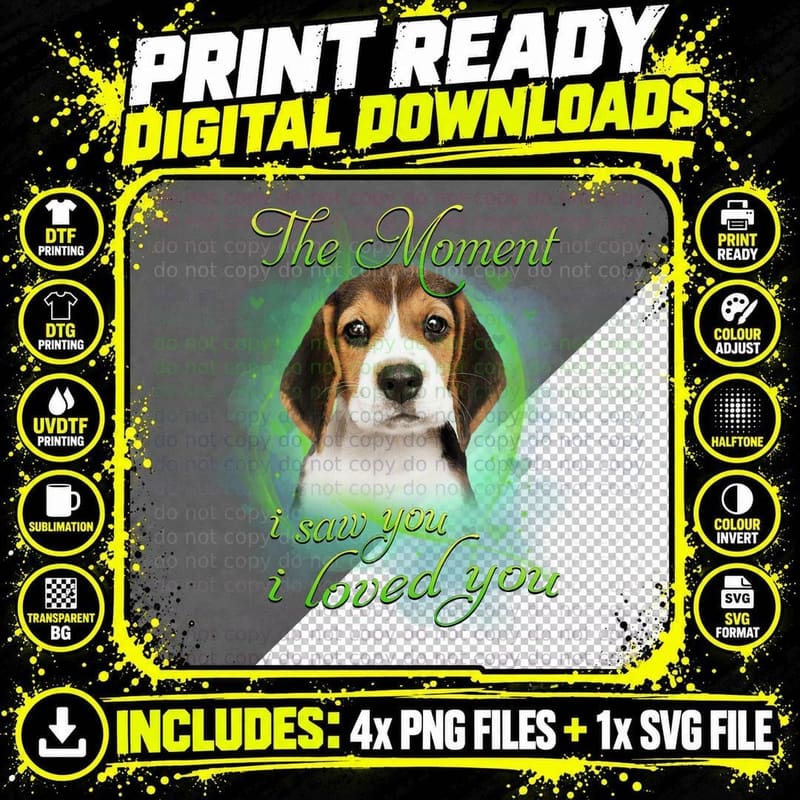 Beagle T-Shirt, Pet Lover Apparel, Love You Design Png SVG Digital Bundle