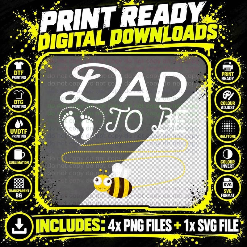 Bee T-Shirt, Whimsical Animal Print, Pet Lover Apparel Png SVG Digital Bundle
