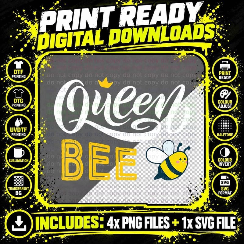 Beekeeper Queen Bee Cute Bees Honey Lover T-Shirt Png SVG Digital Bundle