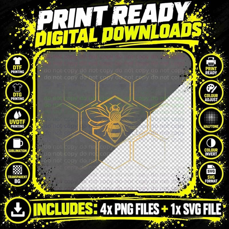 Beekeeper Shirt, Beekeeping - Honeycomb Love for Bees Png SVG Digital Bundle