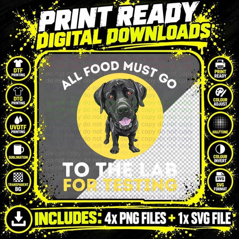 Black Labrador Retriever T-Shirt, Pet Lover Apparel Png SVG Digital Bundle