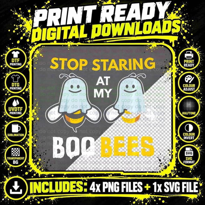 Boo Bees Boobies Costume Cute Animal Insect Lover for Png SVG Digital Bundle