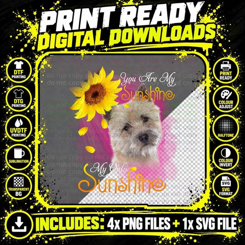 Cairn Terrier T-Shirt, You Are My Sunshine Png SVG Digital Bundle