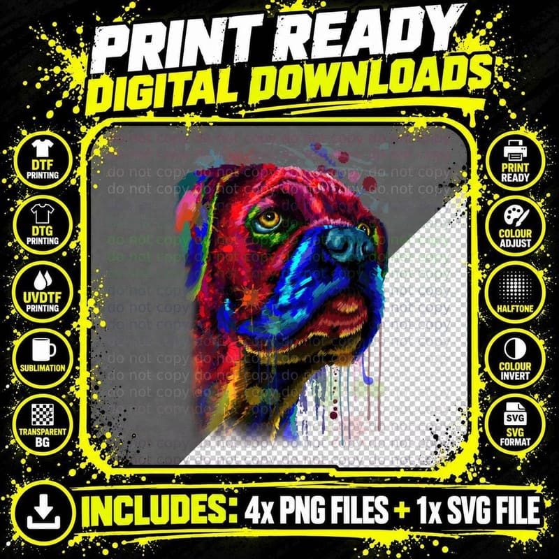 Cane Corso T-Shirt, Colorful Pop Art, Pet Lover Apparel Png SVG Digital Bundle