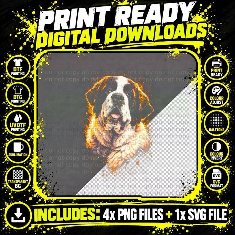 Cavalier Spaniel T-Shirt, Halftone Flame Cavalier Png SVG Digital Bundle