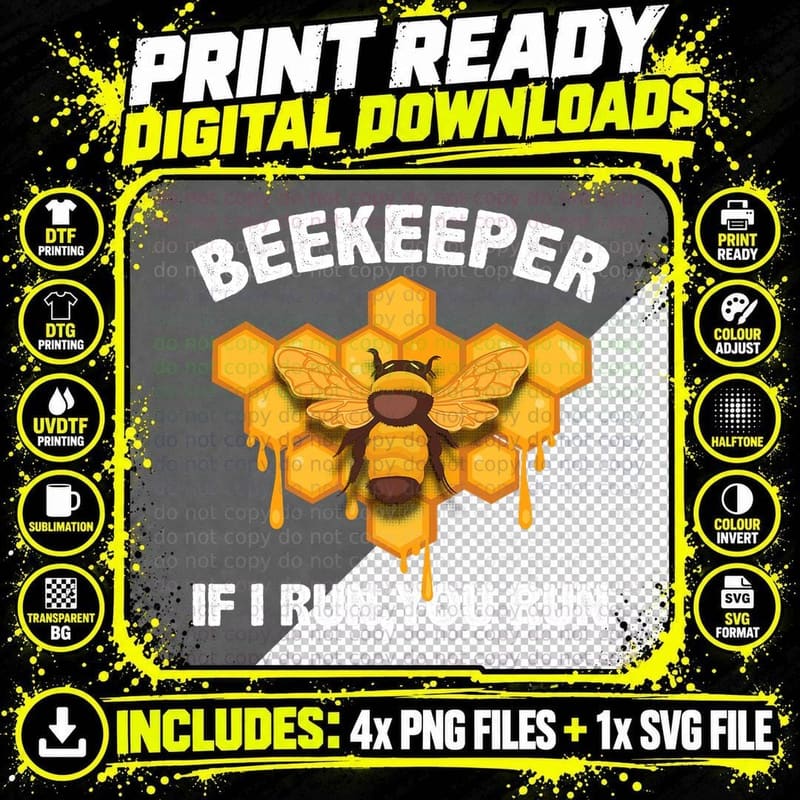 Cool Beekeeper for Men Women Honeybee Beekeeping Bee Png SVG Digital Bundle