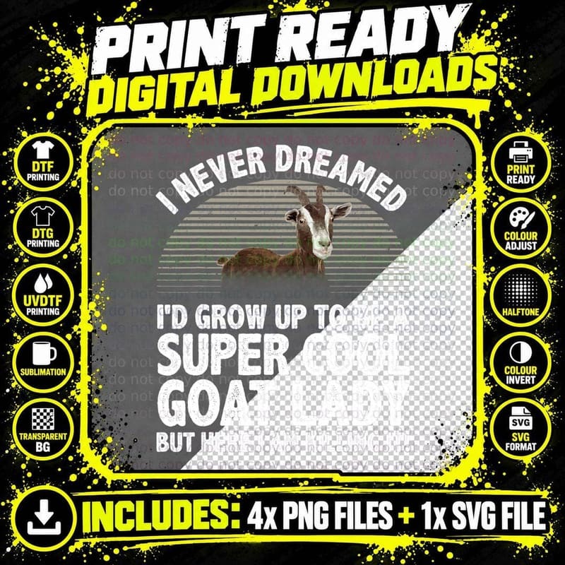 Cool Goats for Women Girls Goat Whisperer Pygmy Goat Png SVG Digital Bundle