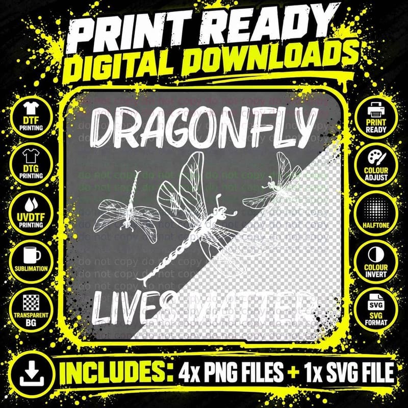 Cute Dragonfly Design for Men Women Odonata Insect Png SVG Digital Bundle