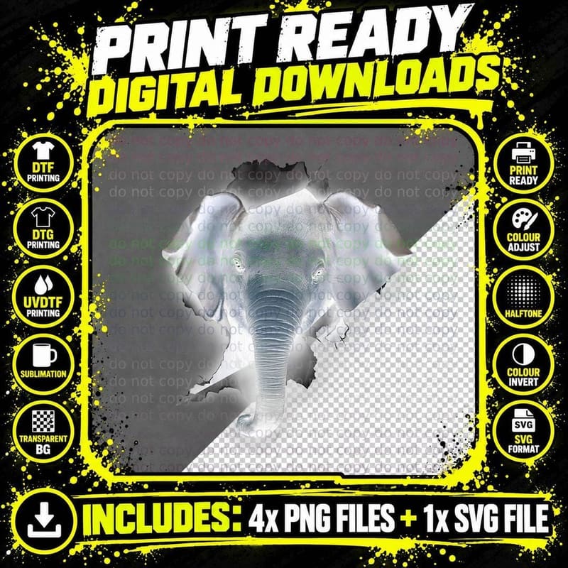 Cute Elephant Shirt, Elephant Gifts Png SVG Digital Bundle