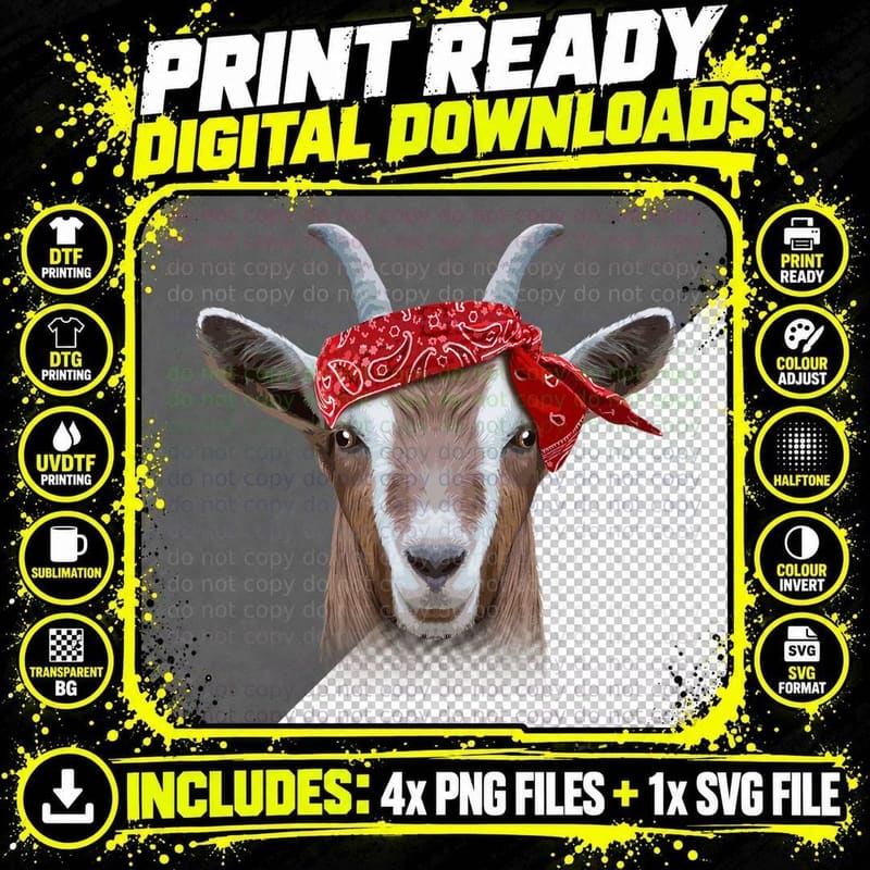 Cute Goat Lover Art for Women Girls Kids Farm Animal Png SVG Digital Bundle