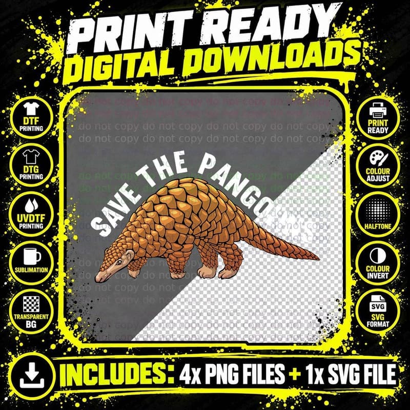 Cute Pangolin Art for Men Women Kids Animal Pangolin Png SVG Digital Bundle