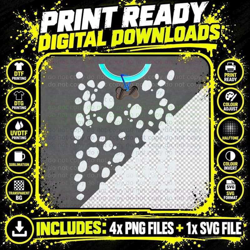 Dalmatian Spots T-Shirt, Animal Print Fashion Png SVG Digital Bundle