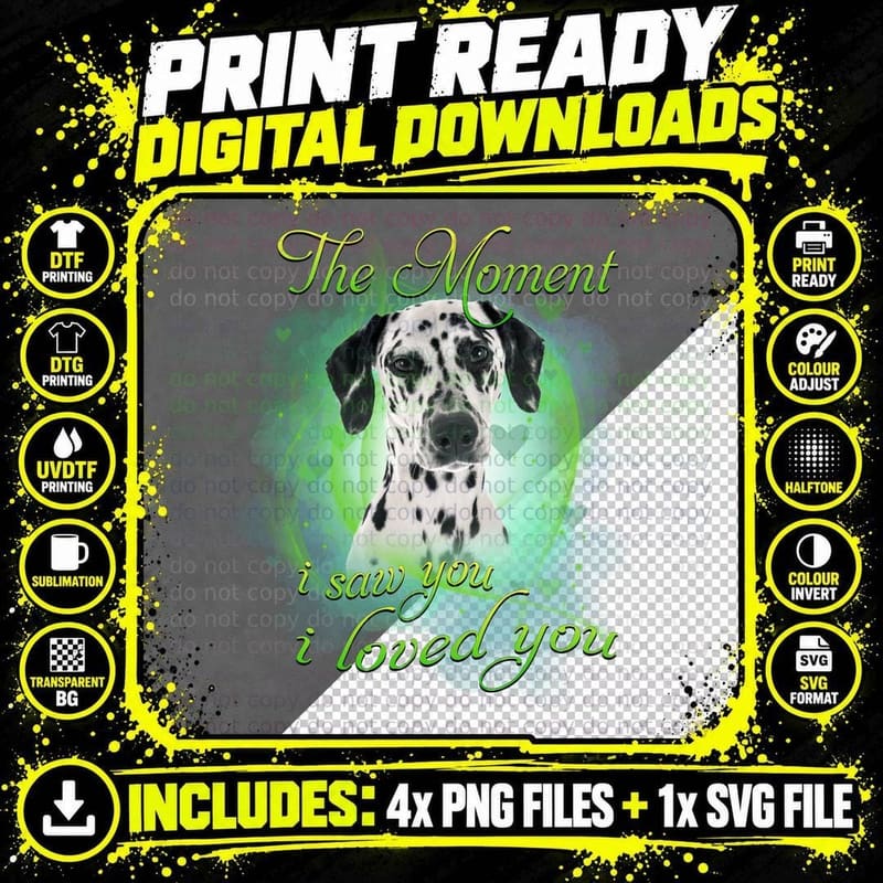 Dalmatian T-Shirt, Love Quote Design, Pet Lover Apparel Png SVG Digital Bundle