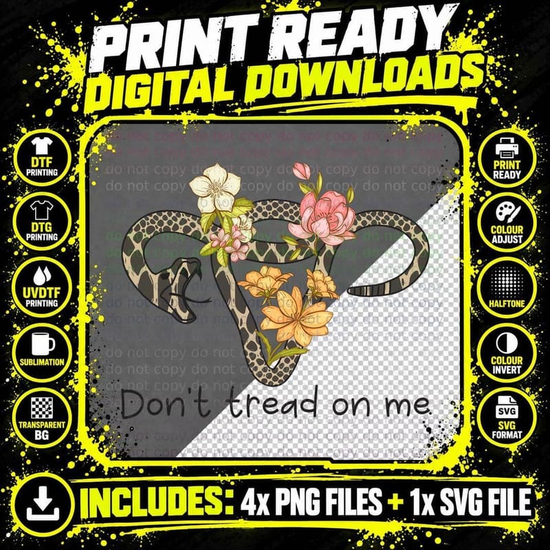 Don't Tread on Me Women Rights T-Shirt Png SVG Digital Bundle