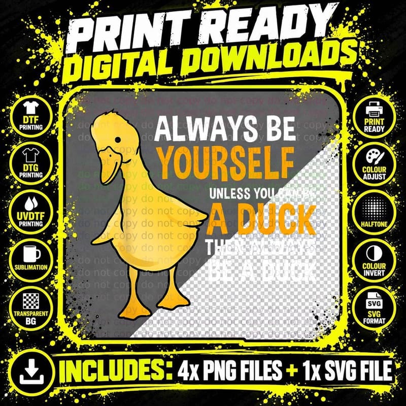 Duck Lover T-Shirt, Quirky Animal Print, Pet Owner Gift Png SVG Digital Bundle