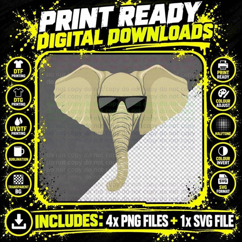 Elephant Gift for Girlfriend Elephants Elefant Women Men Png SVG Digital Bundle