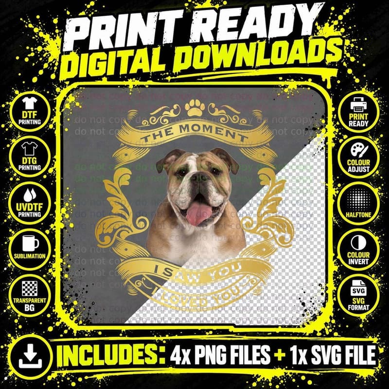 English Bulldog T-Shirt, Pet Lover Apparel Png SVG Digital Bundle