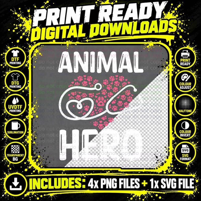 Er Vet Tech Appreciation Animal Hero Veterinarian Png SVG Digital Bundle