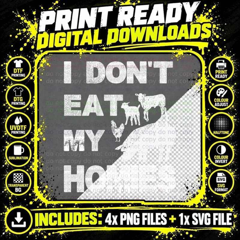 Farm Animals T-Shirt, Animal Farm Style Png SVG Digital Bundle