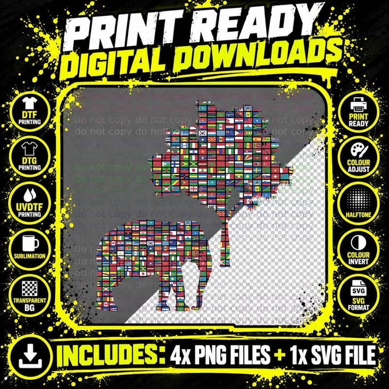 Flags of the Countries of the World International Png SVG Digital Bundle