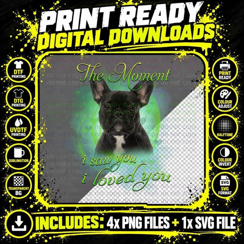 French Bulldog T-Shirt, Love Quote Design Png SVG Digital Bundle