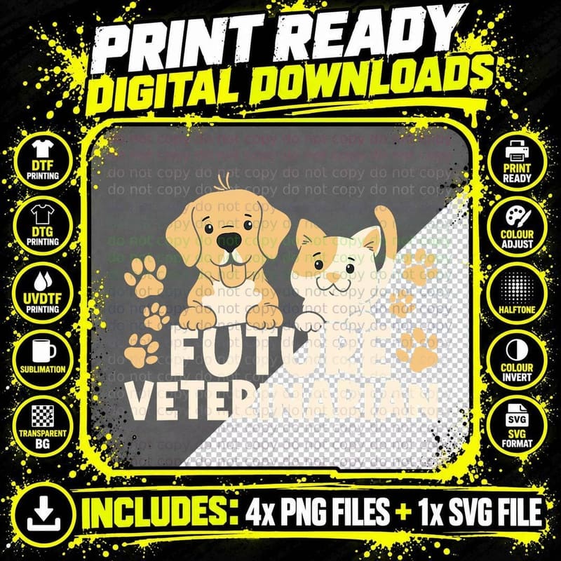 Future Veterinarian - Veterinary Assistant Tech Animal Png SVG Digital Bundle