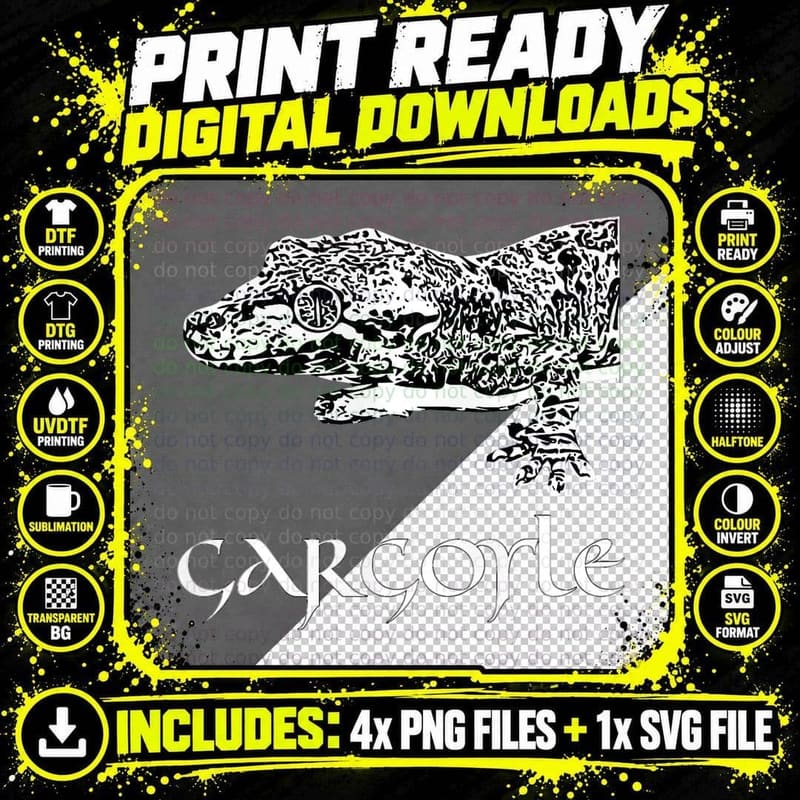 Gargoyle Gecko Owner Gift Reptile Lizard T-Shirt Png SVG Digital Bundle