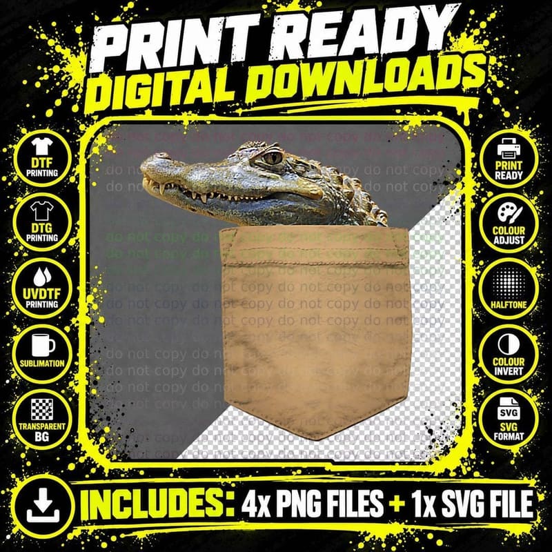 Gator Lover Shirt Gift Alligator in My Your Pocket Png SVG Digital Bundle