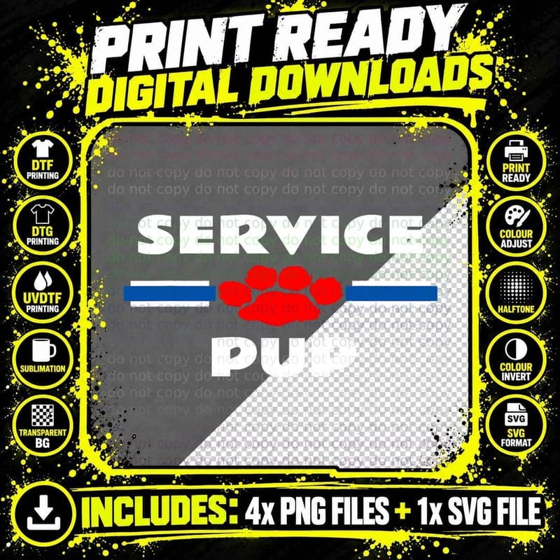 Gay Service Pup Street Clothes Puppy Play Tee BDSM Png SVG Digital Bundle