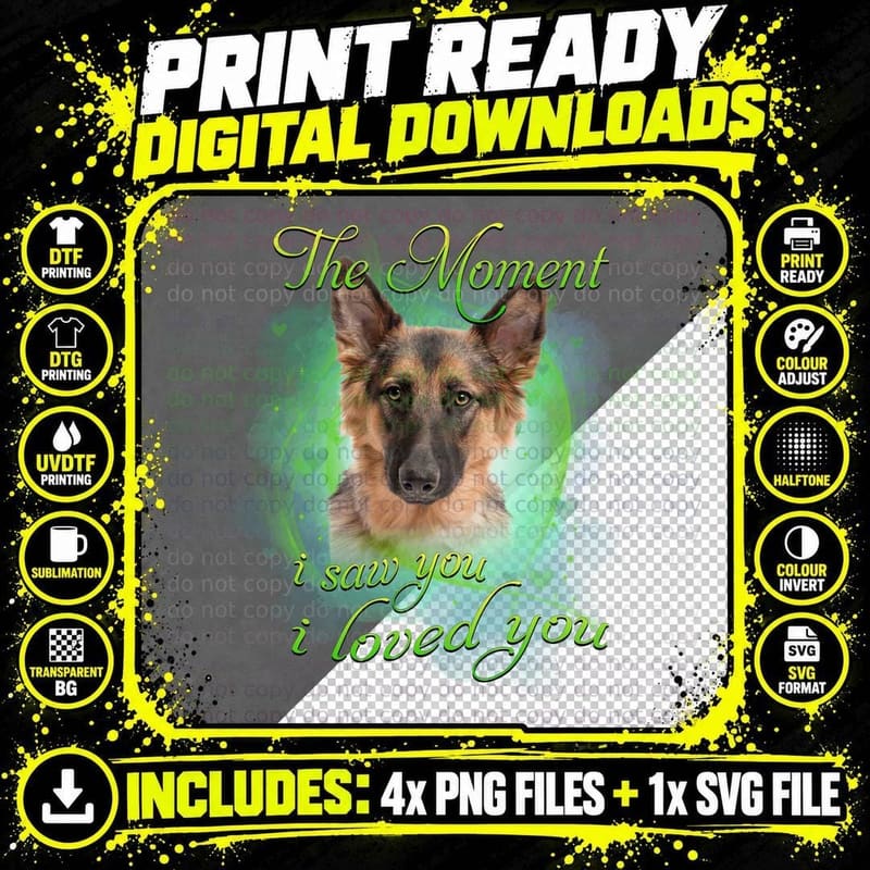 German Shepherd T-Shirt, Love Quote Design Png SVG Digital Bundle