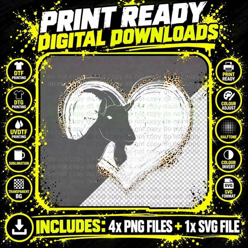 Goat Animal Lovers Farming Farmers Men Women Kids Png SVG Digital Bundle