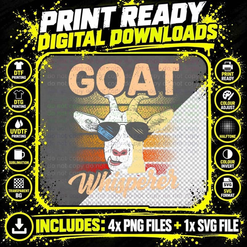 Goat Whisperer Animal Pet Lover Owner T-Shirt Png SVG Digital Bundle