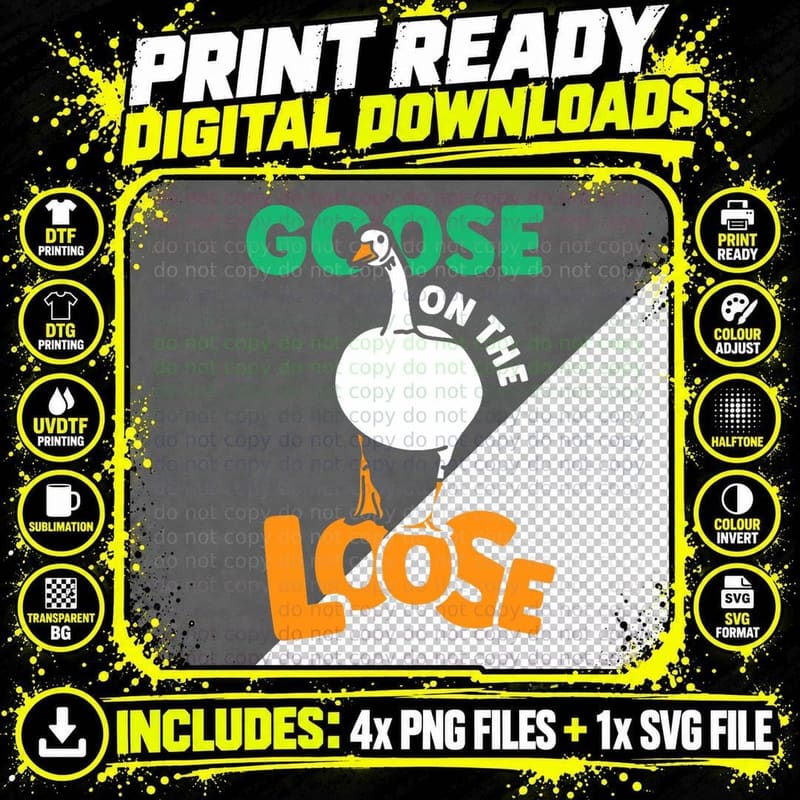 Goose on the Loose Animal Geese Owner Lover T-Shirt Png SVG Digital Bundle