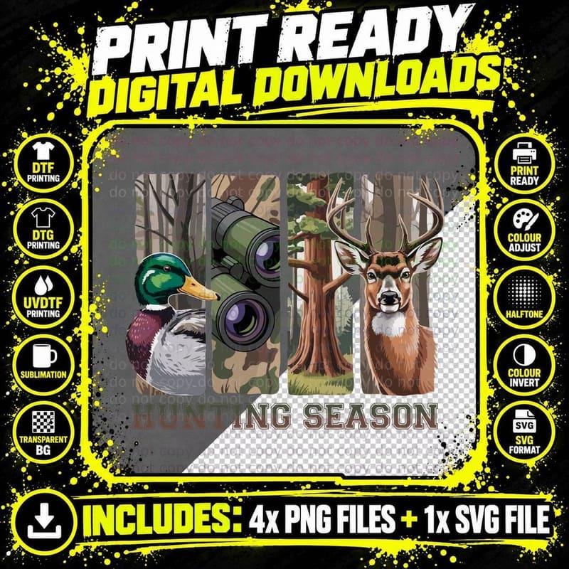 Hunting Season Hunting T-Shirt, Hunting Season Wildlife Png SVG Digital Bundle