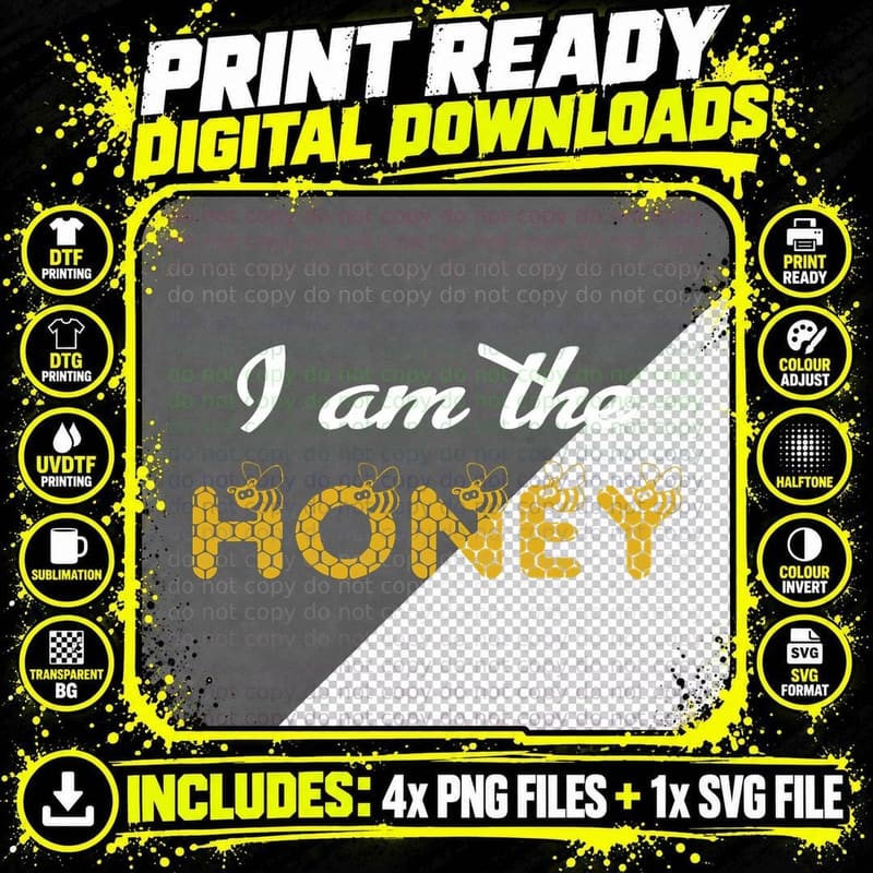 I'm the Honey Couple Bee Keeper Costume Men Women T-Shirt Png SVG Digital Bundle