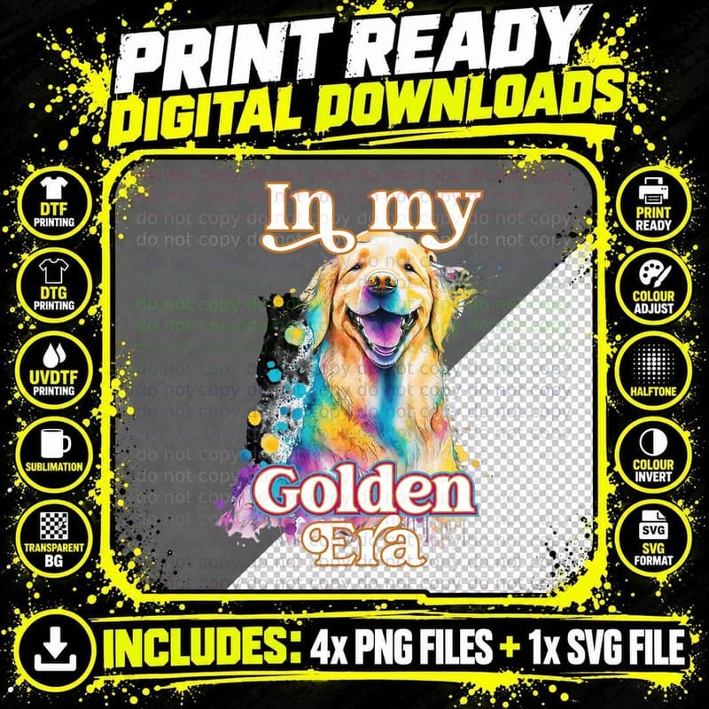 In My Golden Retriever Era T-Shirt Png SVG Digital Bundle