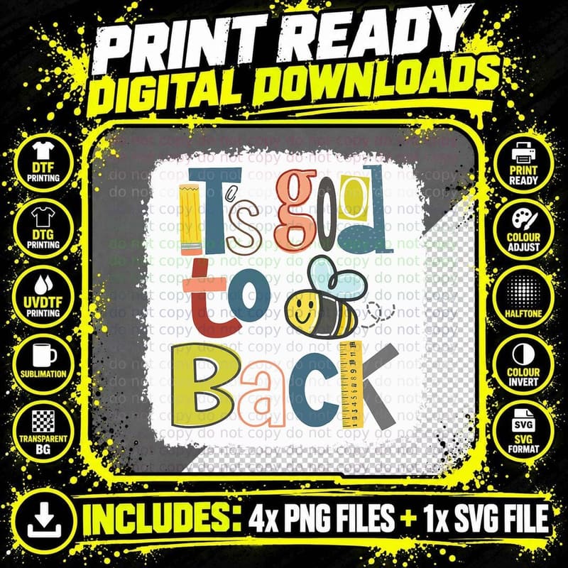 It's Good to Bee Back T-Shirt Png SVG Digital Bundle