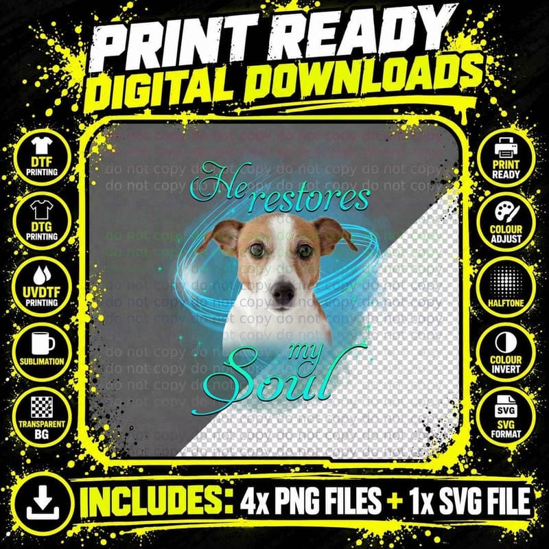 Jack Russell Terrier T-Shirt, Pet Lover Apparel Png SVG Digital Bundle