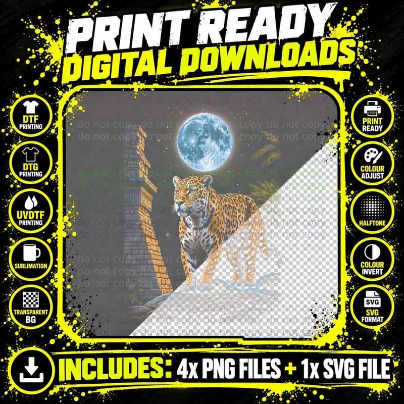 Leopard Safari Tee, Wildlife Conservation Print Png SVG Digital Bundle