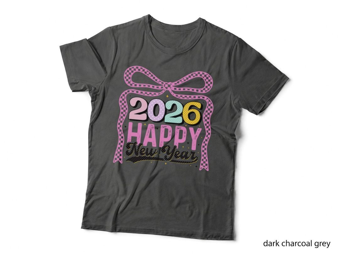 2026 Happy New Year Happy New Year T-Shirt, Colorful Ribbon Bow New Year's